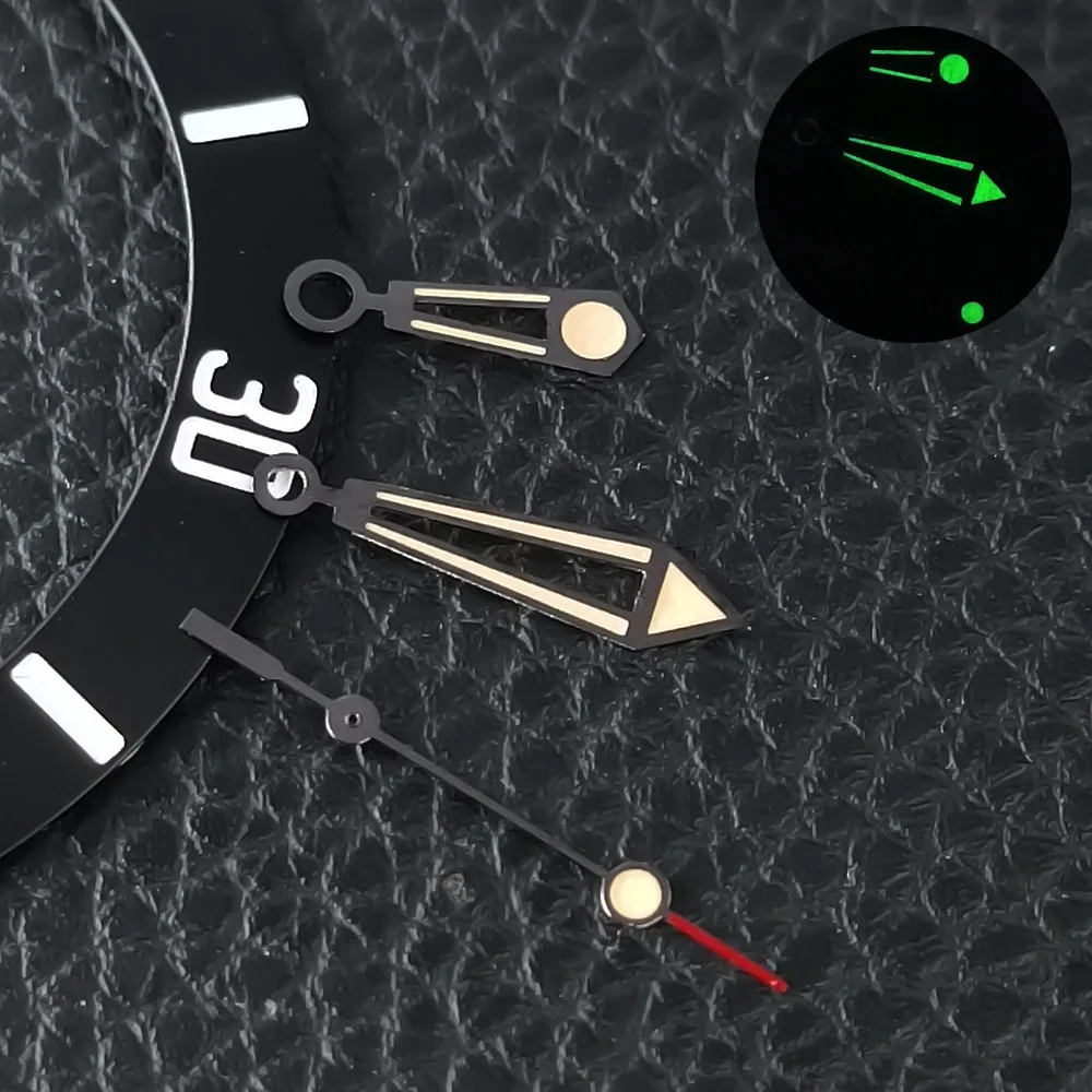 أجزاء الساعة من النوع الدبوس NH35، عقارب الساعة، يد ساعة NH35، مؤشر، أخضر فائق الإضاءة، مناسب لحركة NH35/NH36. #1