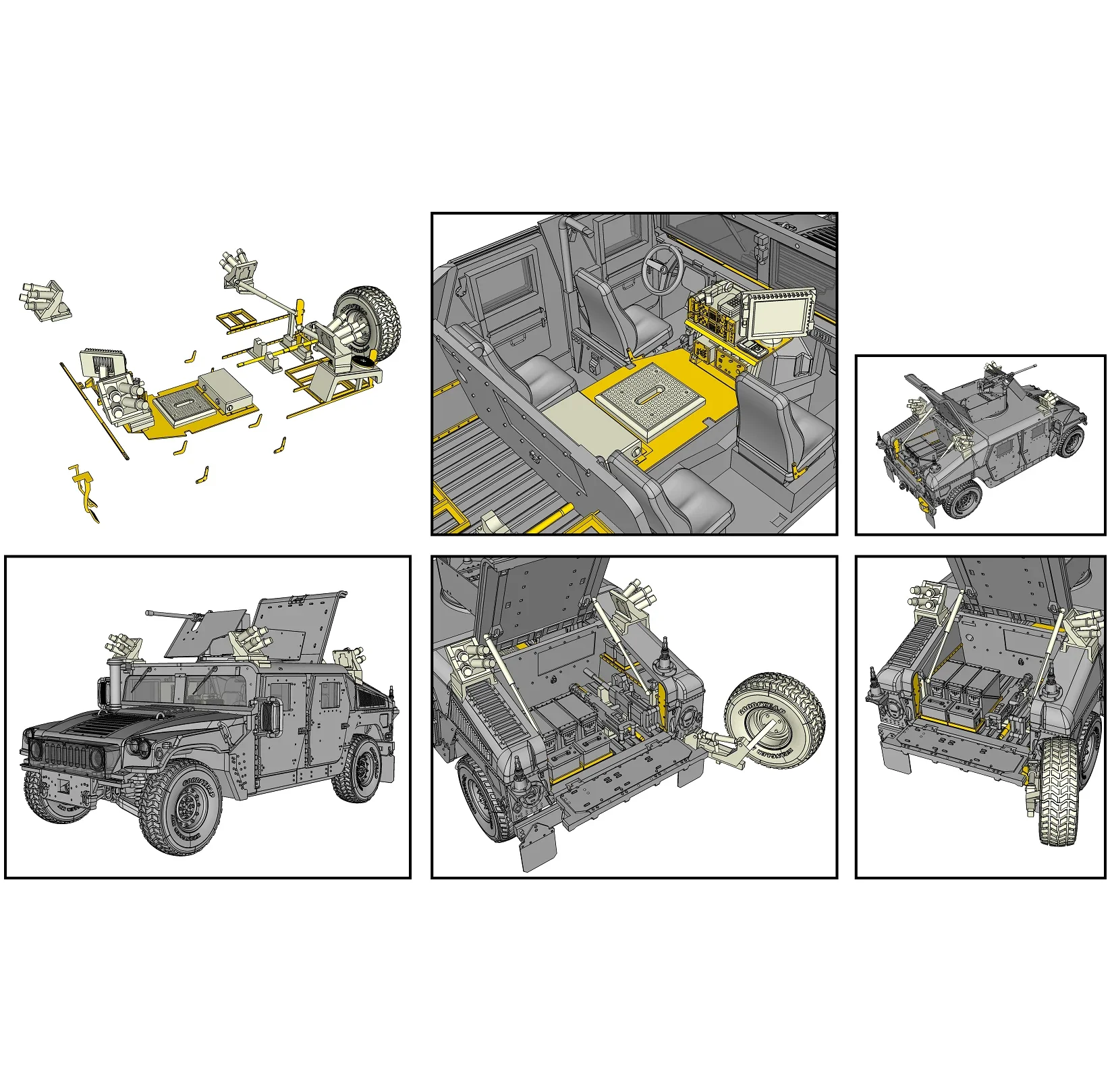 T 모델 조립 액세서리, 현대 미국 HMMWV 업그레이드 키트, A72005