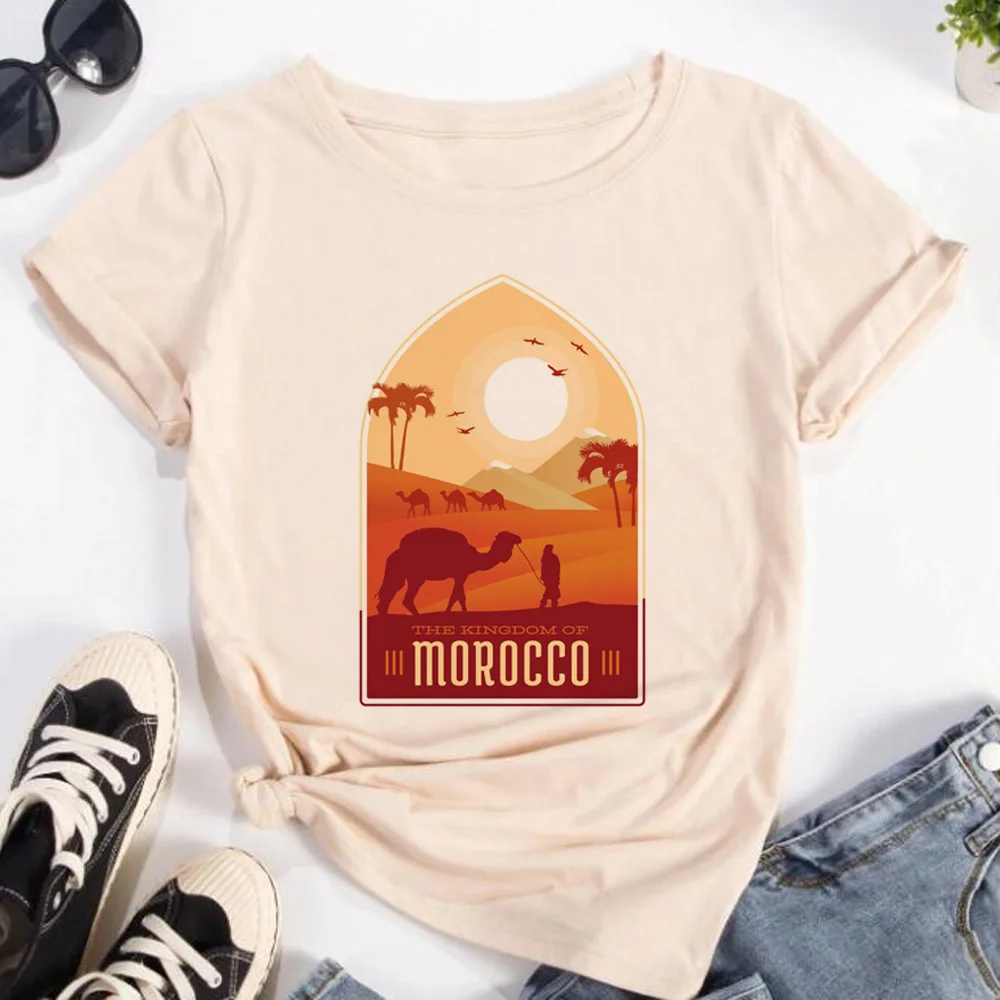 Maroc Morocco top women graphic designer comic tshirt girl manga clothes