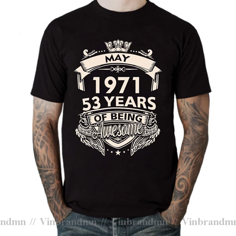 Awesome Born In 1971 November September October December January Febuary March April May June July August T Shirt Birthday Shirt