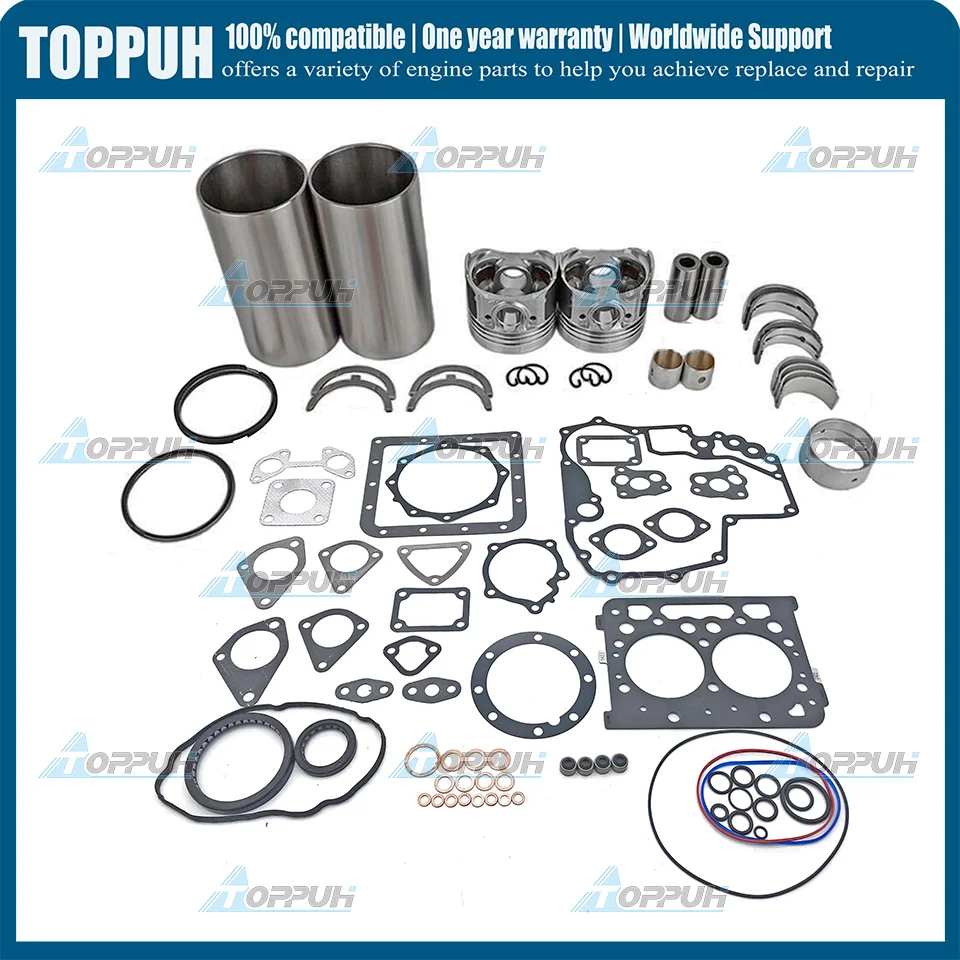 3TNV86 Overhaul Rebuild Kit For Yanmar 3TNV86CT Engine Liner Piston Ring Bearing Con Rod Bush Valve Gasket