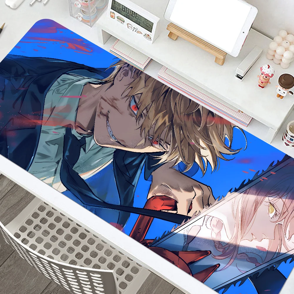 Anime C-Chainsaw Man Mousepad Mouse Mat Desk Mat With Pad Gaming Accessories Prime Gaming XXL Keyboard Pad Padding Mat