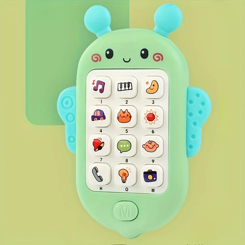 Giocattolo per l'apprendimento del telefono Bee Music: telefono con musica, storie, numeri, animali e modalità simile alla torcia, alimentato a batteria (non incluso)
