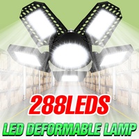 LED Garage Lamp E27/E26 Foldable Ceiling Bulb Indoor Parking Lot 220V Workshop Lights 100V Storehouse Basements Large Area Lamps