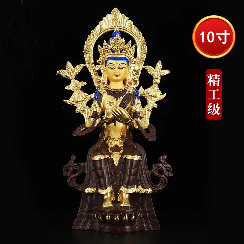 Special Offer 31CM LARGE HOME family efficacious Talisman Buddhism Gilding Gold-plated jampa Buddha of the future Buddha statue