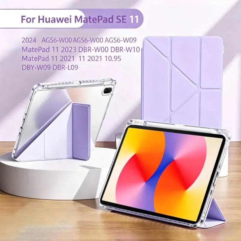 For Huawei MatePad SE 11 2024 Case 11inch 2023/2021 Magnetic Trifold Stand Tablet Cover with Pencil Holder MatePad 11 10.95