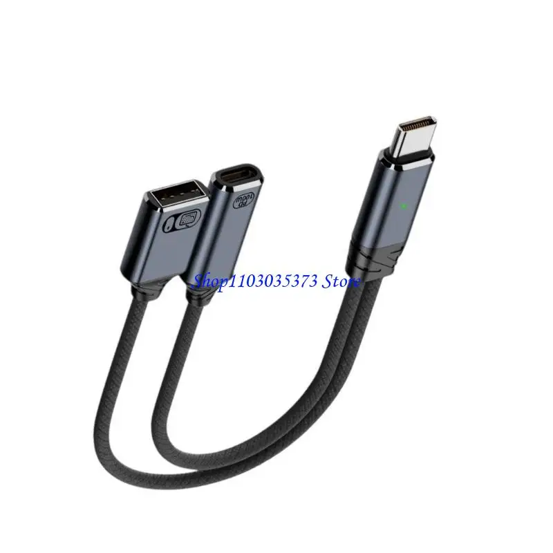 

D46B 2 in 1 Type C to USB 2.0 Adapter With 100W Charging Port USB C OTG Cable Phone Adapter for Phone Laptop Tablets