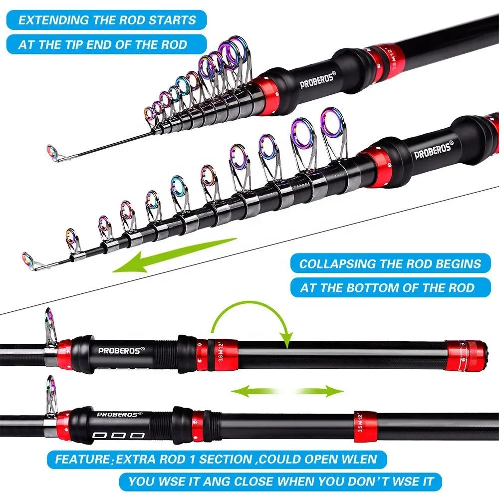 Amazon Fishing Rod and Reel Combos Telescopic Sea Saltwater Freshwater Kit Fishing Set Carbon Fiber Hot Portable 17inch Hard