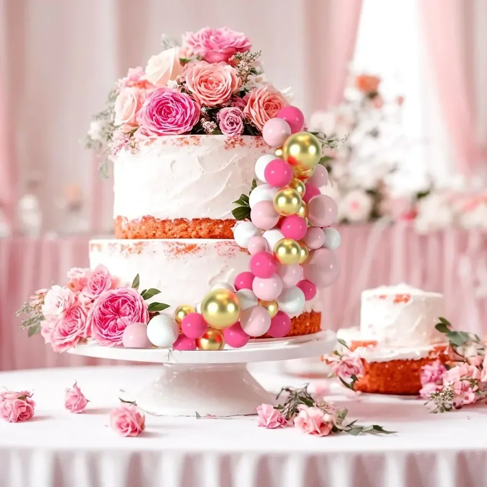 Gâteau Chi rose en mousse, 32 pièces, décoration à faire soi-même, polyvalent, drôle, pour mariage, Noël, anniversaire