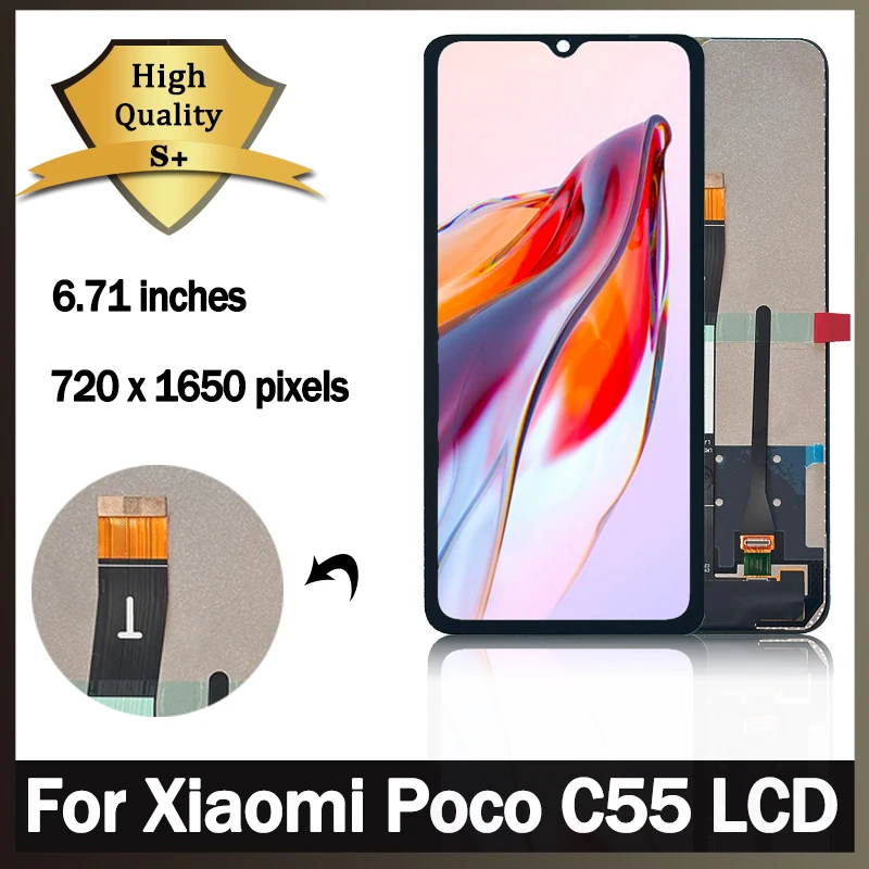 

Original 6.71" For Xiaomi Poco C55 LCD 22127PC95I Display Touch Screen Assembly Replacement For POCOC55 Display Repair Parts