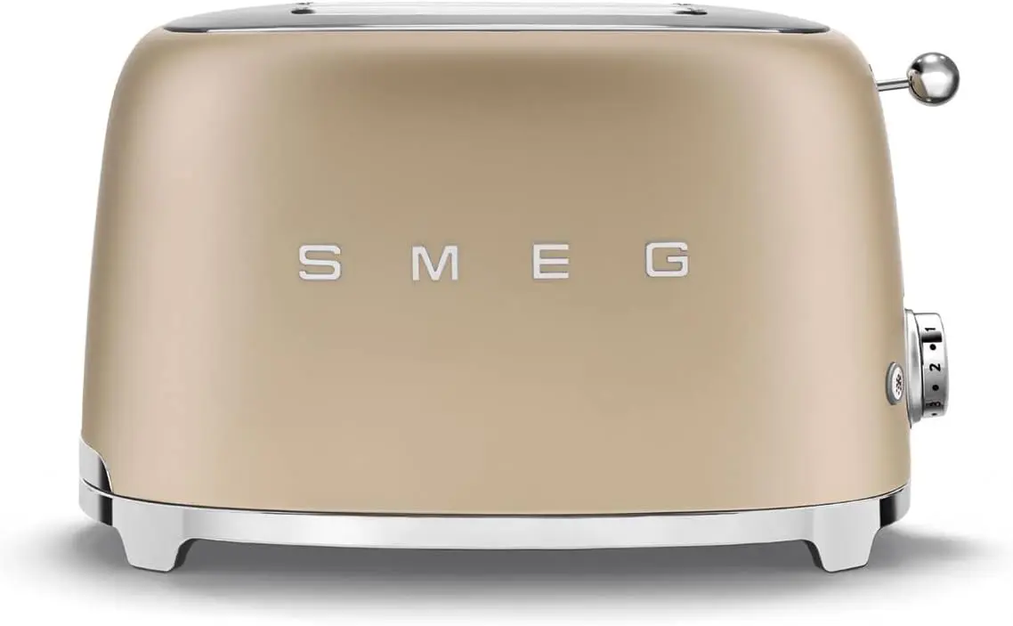 2 Slice Toaster with 6 Presets and Defrost Function and Removable Crumb Tray TSF01CHMUS, Matte Champagne