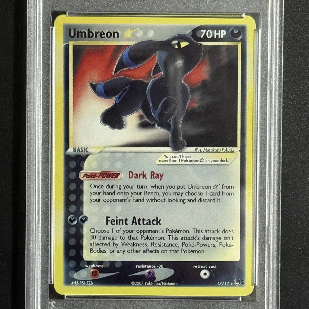 DIY 2007 بوكيمون بوب سلسلة 5 # 17 بطاقة Umbreon المتدرجة من سلسلة Gold Star POP 5 Gem MT بطاقات قابلة للجمع هدية