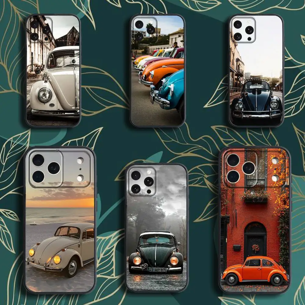

car B-Beetle Phone Case For iPhone 17,16,15,14,13,12,Pro,Max,Plus,E,SE4,Air,Mini Black Soft Box