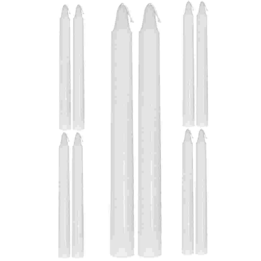 

10 Pcs White Small Household Religious Ceremonies Decorations Bulk Paraffin Tall Fine Craftsmanship