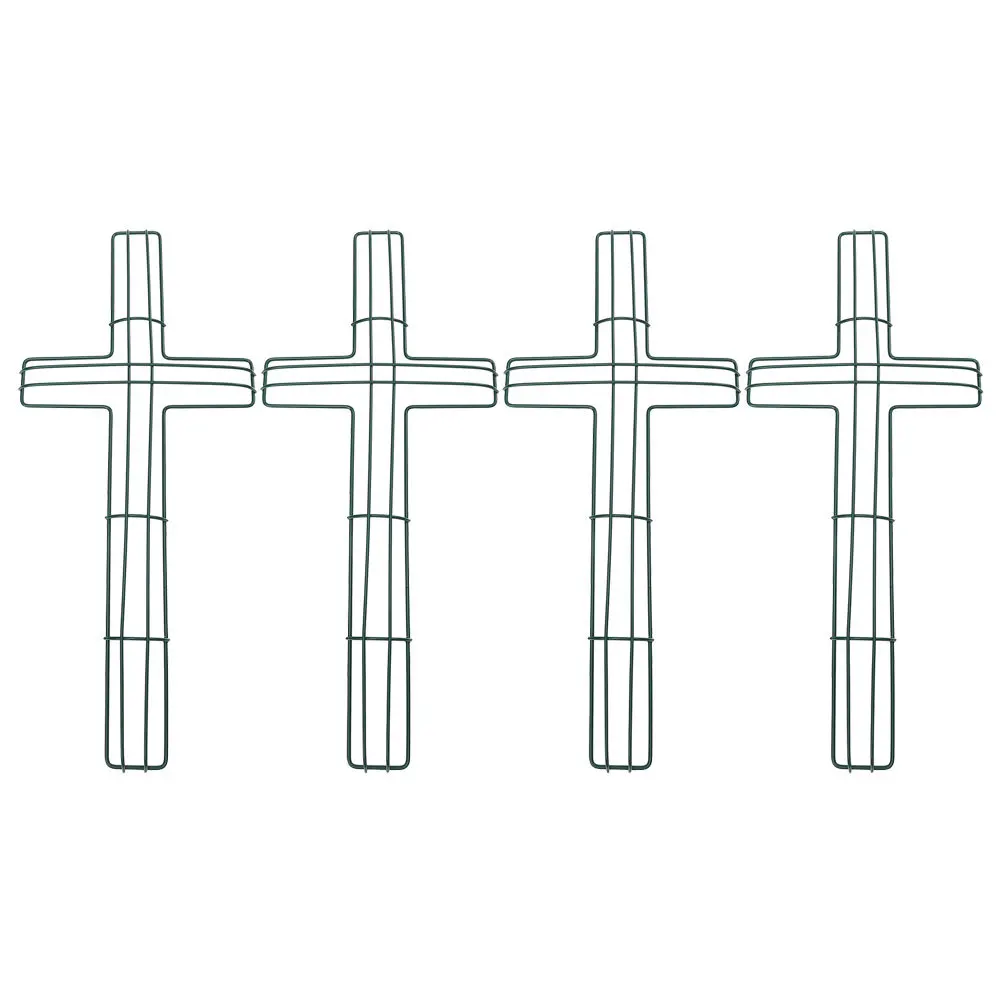 

4Pcs Cross Shaped Metal Wreath Frame Iron Wire Wreath Rack Flower Garden Porch Indoor Outdoor DIY Floral Garland Frame