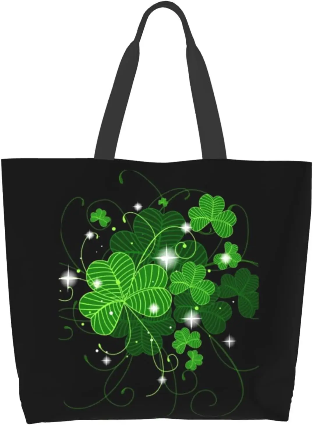 Borsa a tracolla tote verde moda St Patrick Borse per la spesa con trifoglio Maniglia per riporre la spesa Borsa portatile per le vacanze 40x50 cm