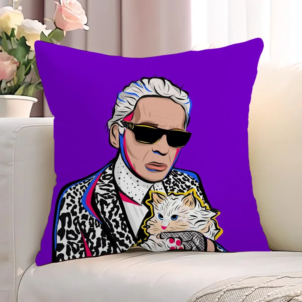 K-Karl LagerfeldS Throw Pillows Decorative Cushion Cover Fall Decor Pillowcase Sofa Cushions Anime Pillow 45x45 Covers Body Bed