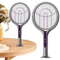 Rotating Head Electric Fly Swatter Rechargeable Mosquito Swatter Fly Killer and Mosquito Trap Lamp for Indoor and Outdoor