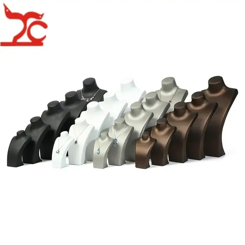 Exhibitor Window Display Stand Luxury Pu Leather Display Bust Mannequin Necklace Storage Model Jewelry Pendant Organizer Shelf