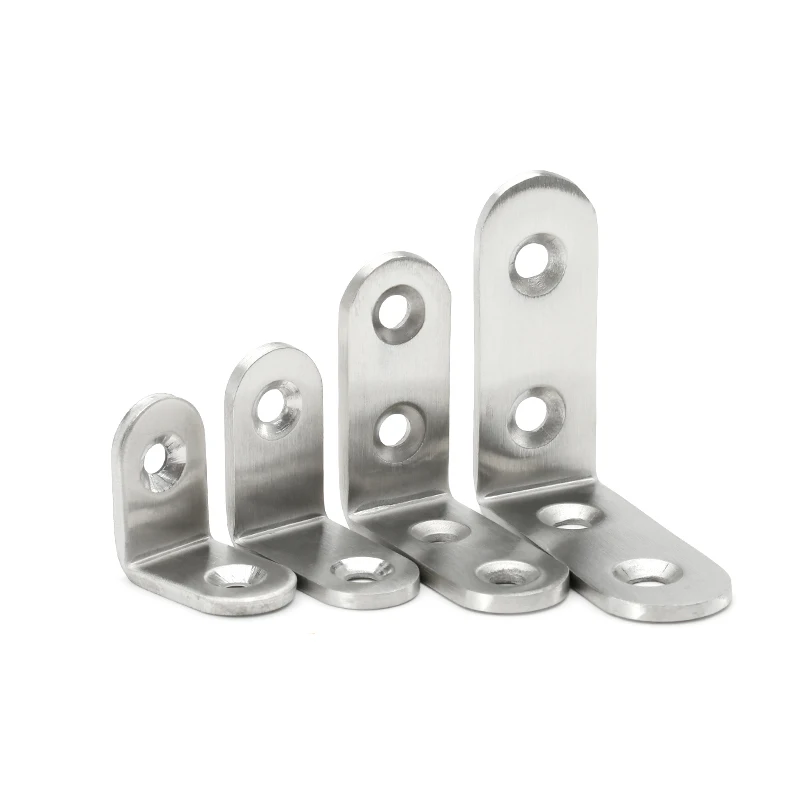 With Screws 304 Stainless Steel Corner Code L Type Brackets Joint 90 Degree Right Angle Partition Furniture Fastener Connector