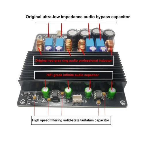 Imagen 2 del producto Nueva versión mejorada TPA3255 600W + 600W Dual Core 2,0 canales placa amplificadora de Audio de potencia HiFi con fuente de alimentación de 48V 600W