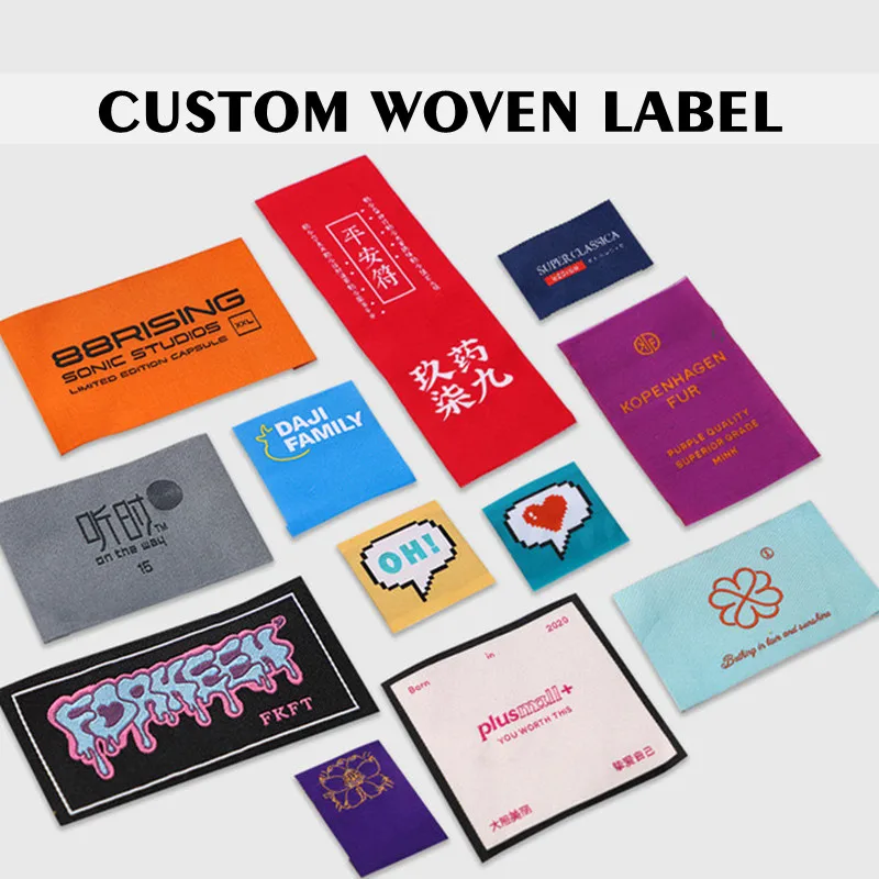 

Custom Woven Label, Personalized Garment Tags, Main Tags, Damask Satin for Clothing with Brand Name, Clothes Accessory 23042501