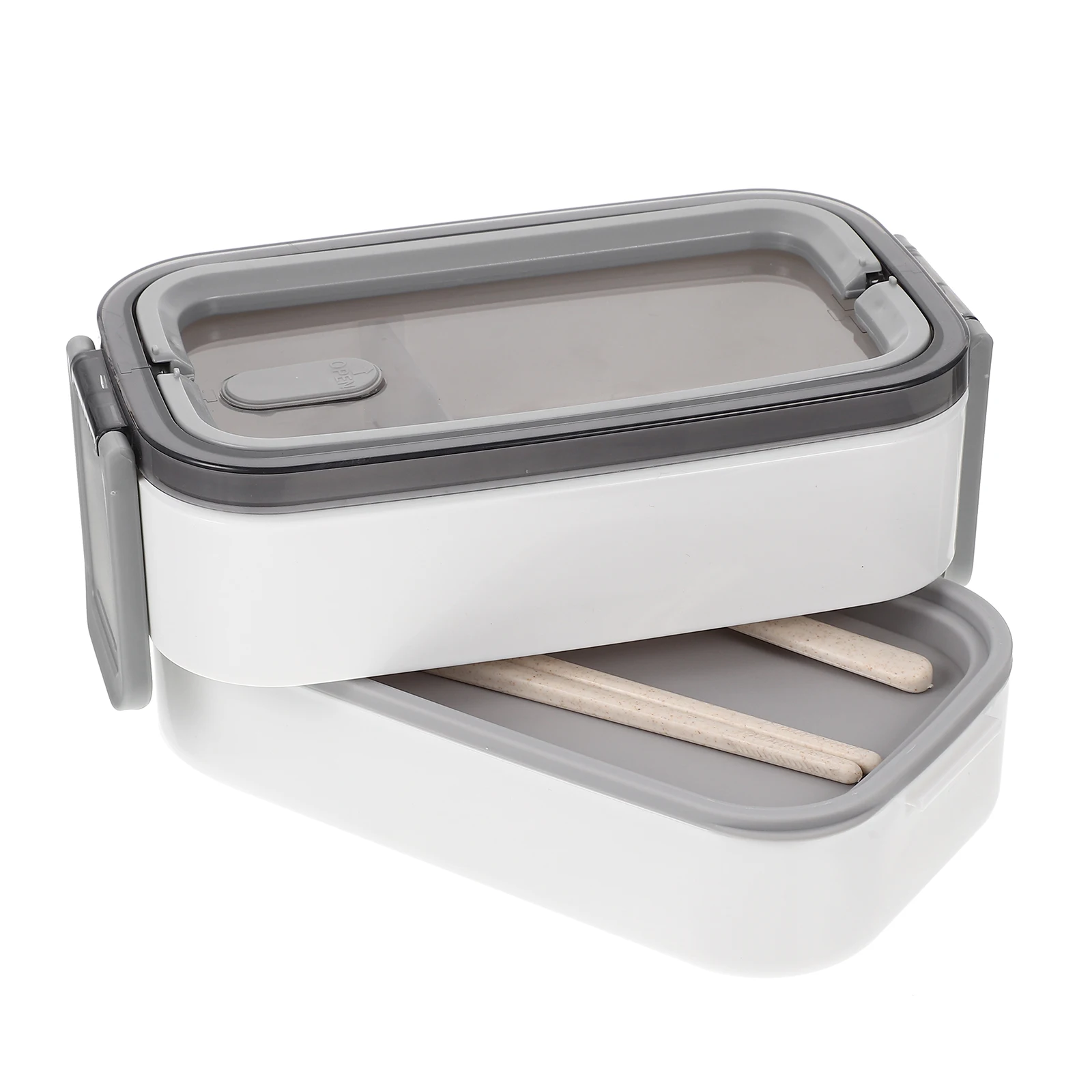 

Double Layer Leak-Proof Portable Lunch Containers Food Separation Meal Boxes With Buckle Lock For School Office
