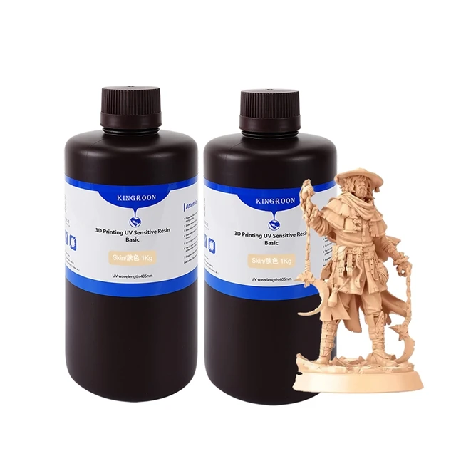 KINGROON 405 nm UV-Standardharz für Photon-3D-Drucker, Mono X-Druckmaterial, LCD, UV-empfindlich, normal, 1 kg, 2 kg, graue schwarze Haut
