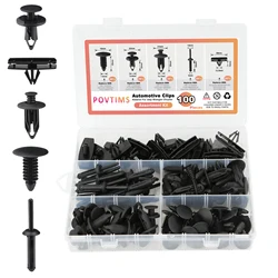 100 Stuks Bumperhouder Clips Voor Jeep Wrangler Chrysler Gm Nylon Spatbord Flare Rocker Moulding Clip Push-Type Klinknagels Assortiment
