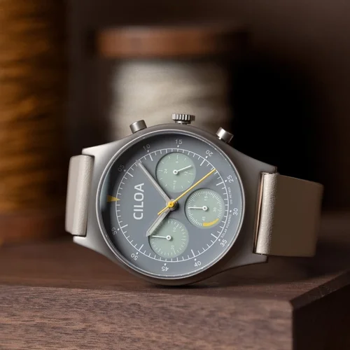 Imagen 2 del producto Reloj CILOA redondo gris con esfera grande de gama alta para hombre, multifunción, de alta calidad, auténtico, nuevo reloj de cuarzo resistente al agua 2025