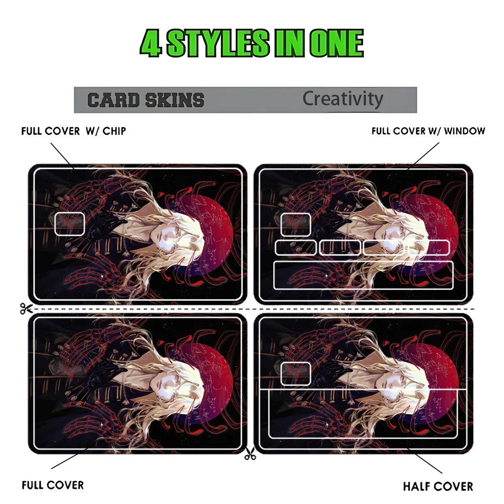 C-Castlevania Game Stickers Cartoon Decorative Small Waterproof Chip 4PCS Card Sticker New Anti-Scratch