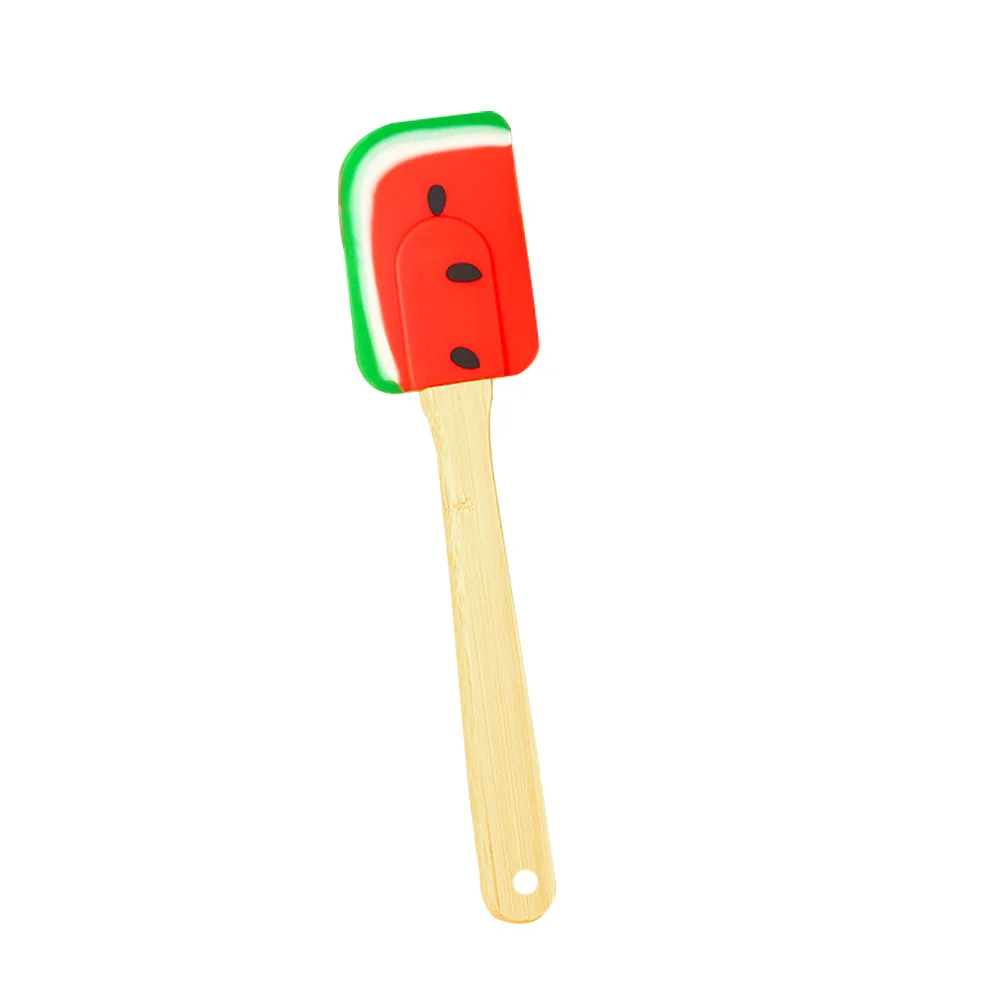 

Cake Scraper Spatula Watermelon Design Butter Spreader Kitchen Essentials Picnic Silicone Bamboo Ergonomic Handle Baking Gift