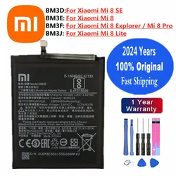 2024 Years High Quality Original Phone Battery For Xiaomi 8 Mi 8 Lite Mi8 Lite Pro SE Mi8 Explorer BM3E BM3J BM3F BM3D Battery