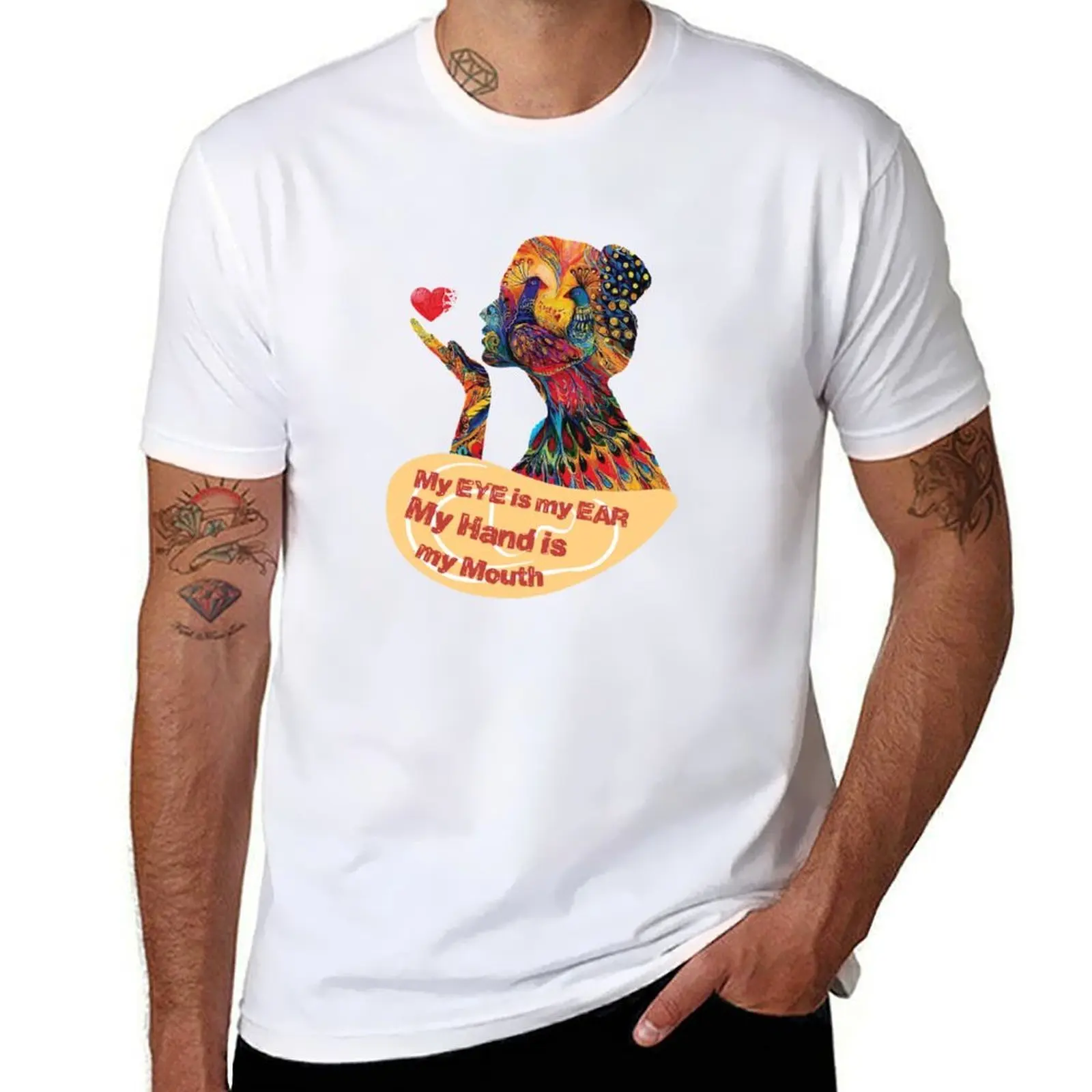 

Cute DEAF Art T-Shirt t shirt personalised t shirts for man cotton soft T-Shirt