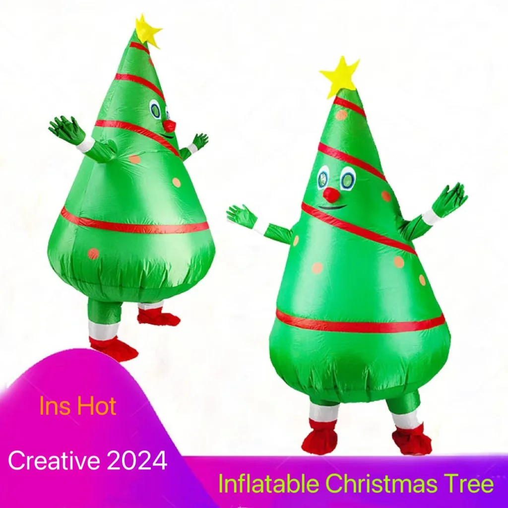 Novelty Inflatable Christmas Tree Decorations Adult Santa Cosplay Costume Home Office Decorations Kids Xmas Gifts Happy New Year