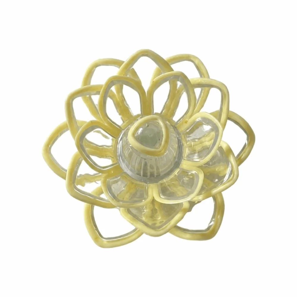 Realistic Flicker LED Flameless Candle Lotus Outline Design Button Battery Powered Lotus Candle Lamp Soft LED Light Source