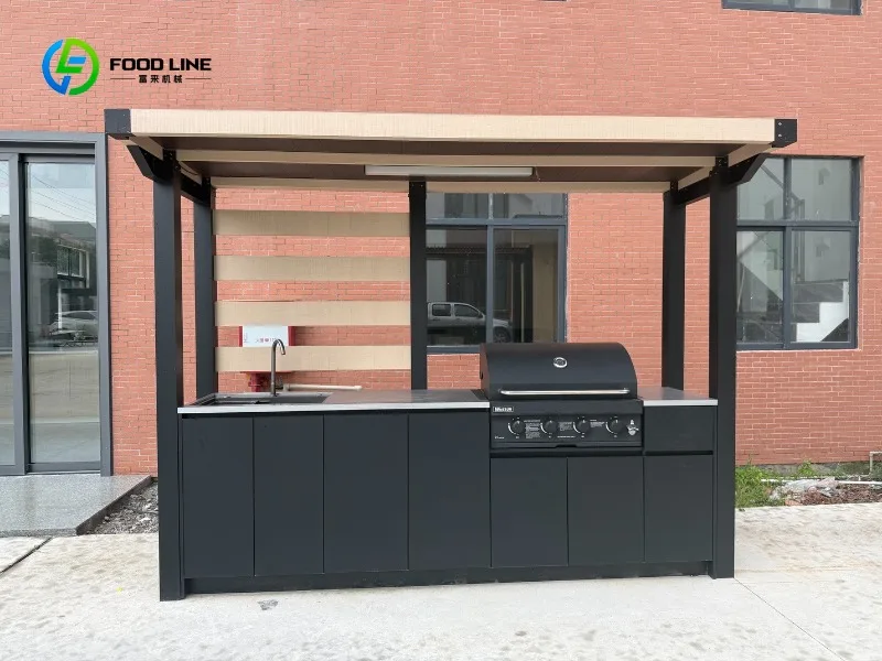 Modular Outdoor Kitchen BBQ Island Stainless Steel Gas Charcoal Grill Countertop Patio Garden Cooking Station Unit