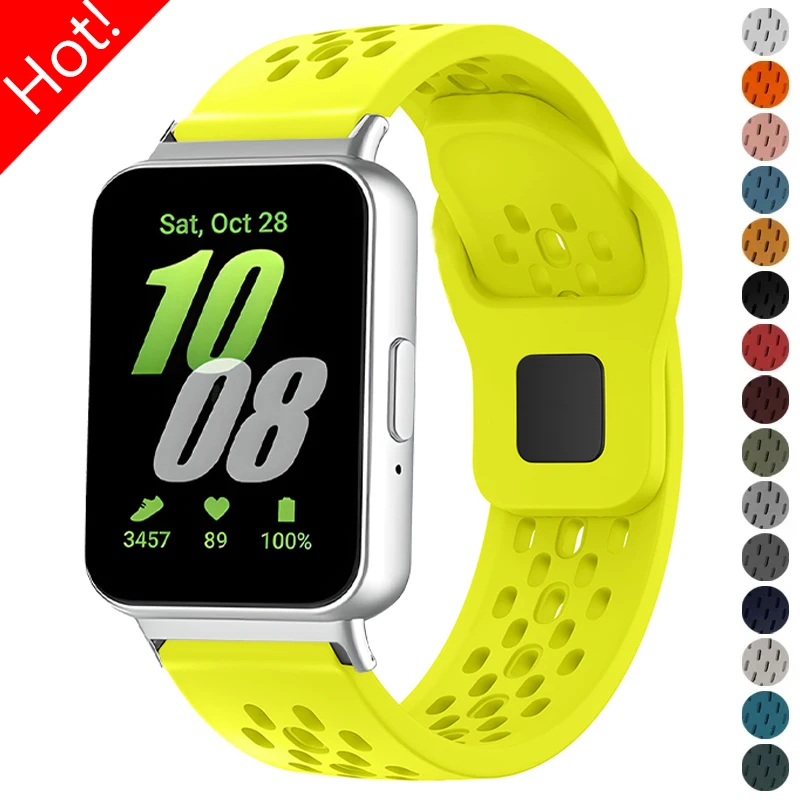 Ersatz-Silikonarmband für Samsung Galaxy Watch Fit 3, atmungsaktives Armband für Galaxy Watch Fit 3, Herrenarmband-Zubehör