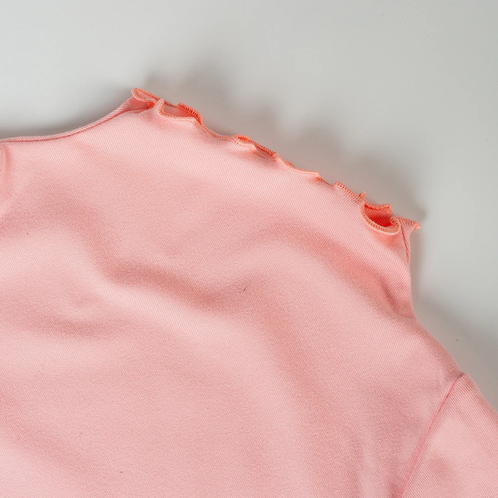 Kinder Kleidung Neue Mädchen Basis Shirt Für Herbst und Winter Kind Baby Trendy Schwarz Pilz Rand Einfarbig Lange Ärmeln T-shirt – Detail 3