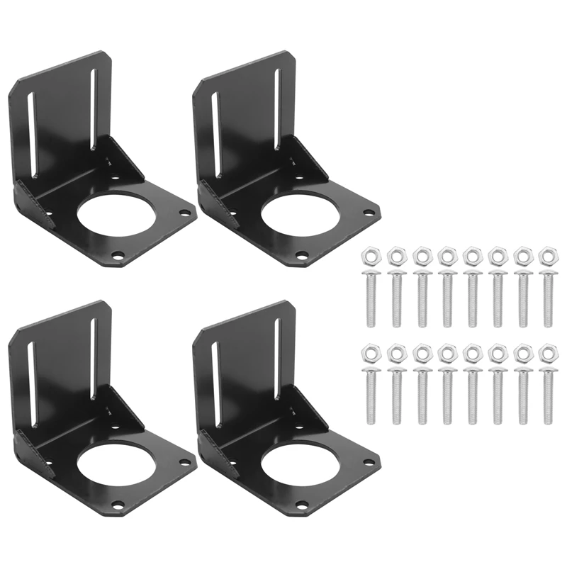 NEW-4Pcs 57 Stepper Motor Nema 23 Fixed Seat, Nema 23 Stepper Motor Steel Mounting Bracket,With Mounting Screws