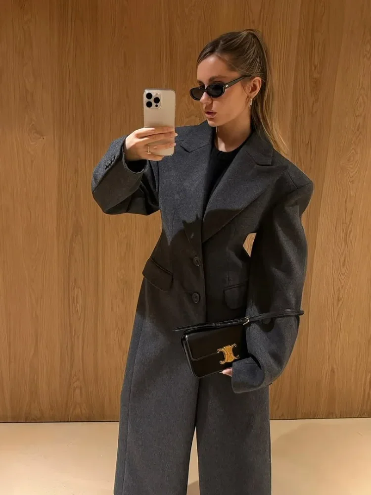 

Thick Warm Waist-cinching Long Coats For Women Elegant High Street Single Breasted Trench Coat Chic 2025 Winter Ladies Outerwear