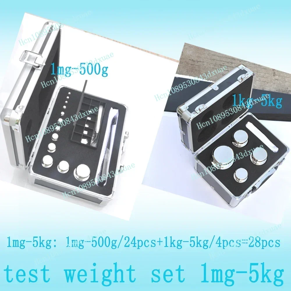 1 ملغ-5 كجم 28 قطعة من الفولاذ المقاوم للصدأ 304 اختبار المعايرة الوزن القياسي