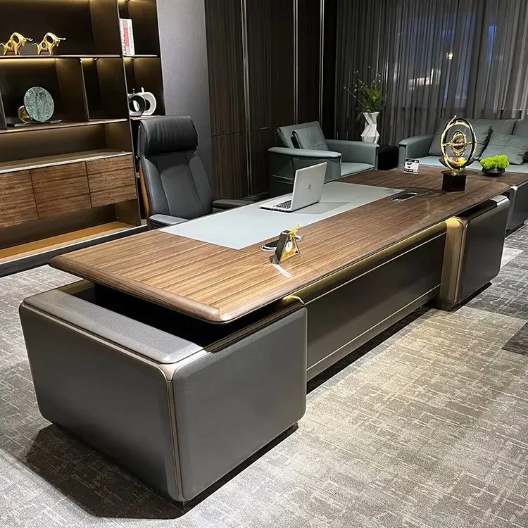 cl-Modern Design Wood Durable  New Internet Celebrity Light Luxury President's Table No Side Cabinet Chairman's Office Desk*
