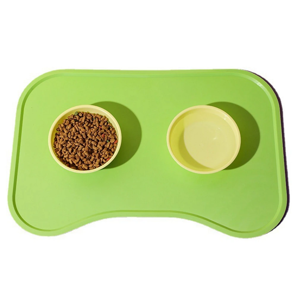 Dog Cat Food Mat Natural Silicone Feeding Placemat for Pets Dogs Bowls Mat Waterproof Heat Resistant Non-slip Table Dining Mat