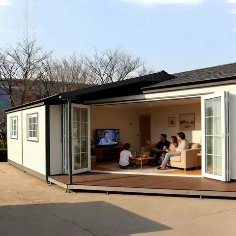 Custom Modern Prefabricated Foldable House Foldable Prefab Tiny House 40ft with Bathroom, Kitchen, Living Room, Bedroom