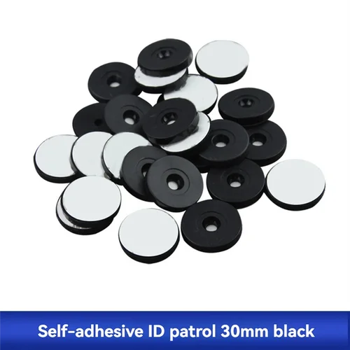 AAAEL-50Pcs punto de patrulla impermeable 30Mm 125KHZ RFID IC etiqueta ficha con respaldo adhesivo para sistema de recorrido de guardia punto de control NFC