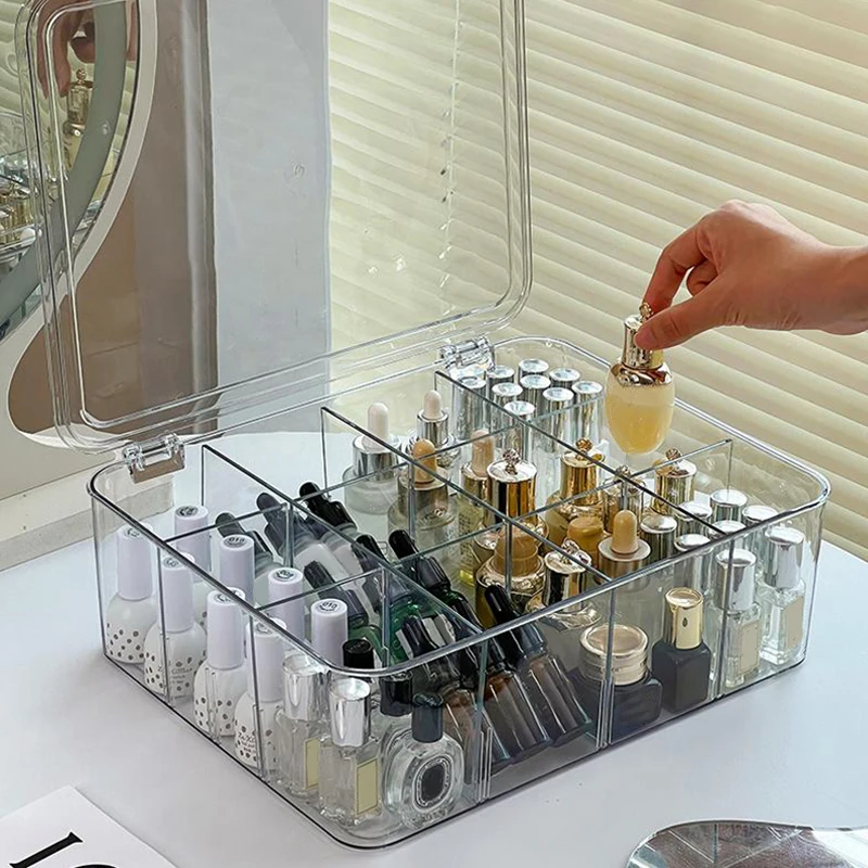 Cosmetic Essence Storage Box Cosmetic Lipstick Sample Contact Lens Storage Box Eyelash Tool Transparent Flip Dust Box