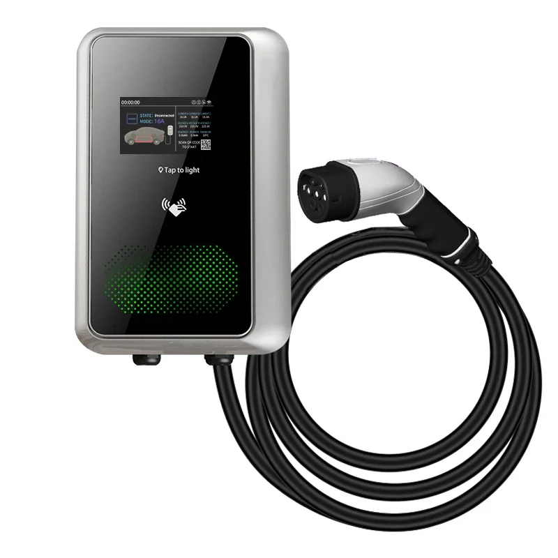 Ruifanda 7kw 220v AC Home Wall Charging Stations Type 2 EV Electric Car Charger With 4.3inch LCD Screen OEM/ODM For Car