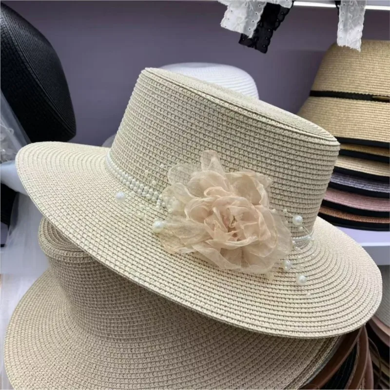 New flower-shaped outdoor casual sunshade and woven hat for women fisherman basin