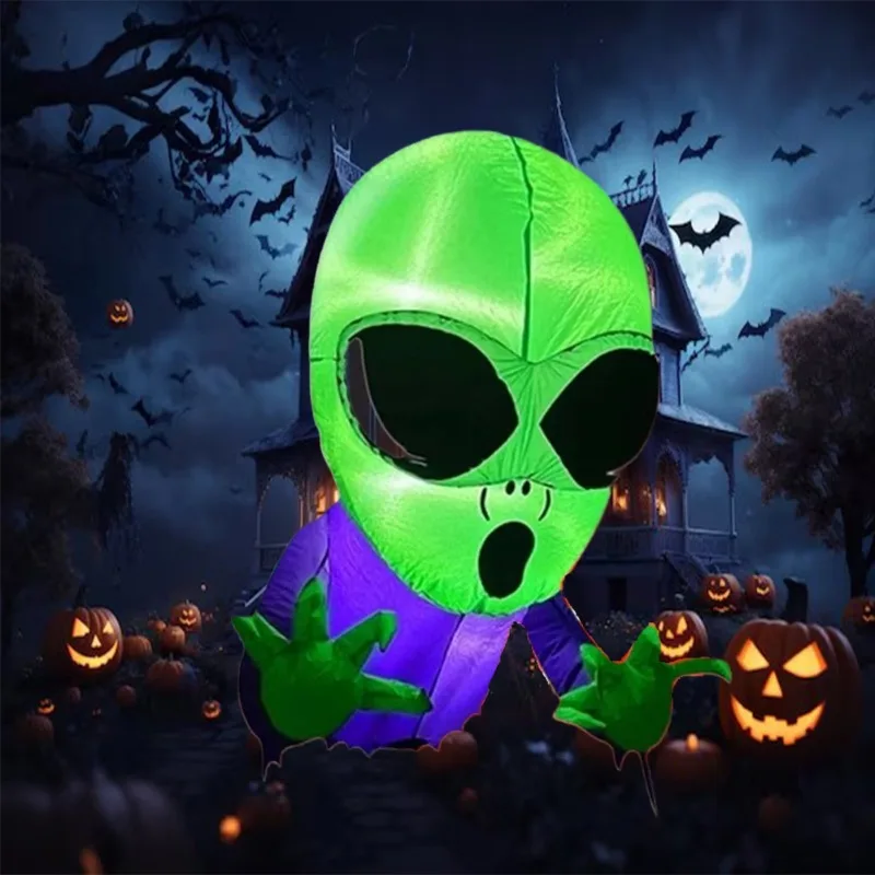 Nadmuchiwane okno zabawkowe Zielony duch Halloween Nadmuchiwany model Luminous Nadmuchiwany model Halloween Atmosfera Dekoracja Model